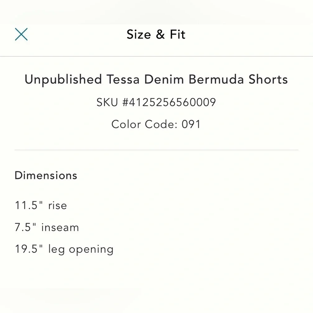 NWT new 26 Anthropologie unpublished Tessa denim Bermuda shorts jean dark - Picture 14 of 17